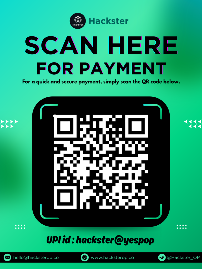 https://t.me/HACKSTER_OP | Hackster | Payment | QR code | hackster@yespop